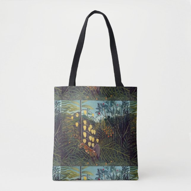 Bolso De Tela Henri Rousseau lucha entre tigre y toro (Anverso)