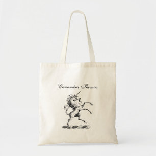 Bolso De Tela Heráldica Unicornio en el escudo de armas
