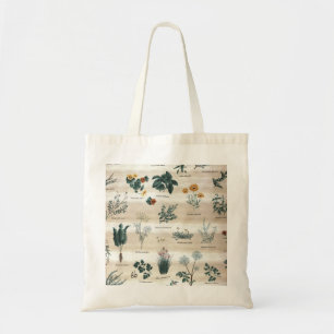 Bolso De Tela Herbs Plantas Flores
