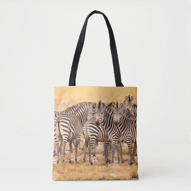 BOLSO DE TELA HERD DE ZEBRAS (Anverso)