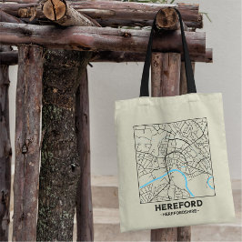 Bolso De Tela Hereford, Herefordshire City Map Tote Bag
