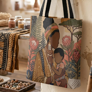 Bolso De Tela Herencia Terrosa   Protea y Mudcloth