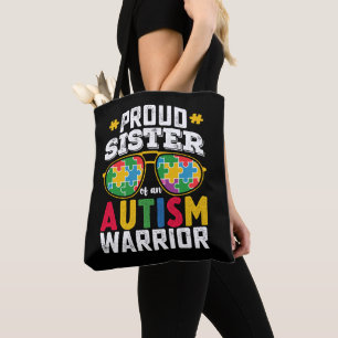 Bolso De Tela Hermana Orgullosa De Una Familia Guerrera Del Auti