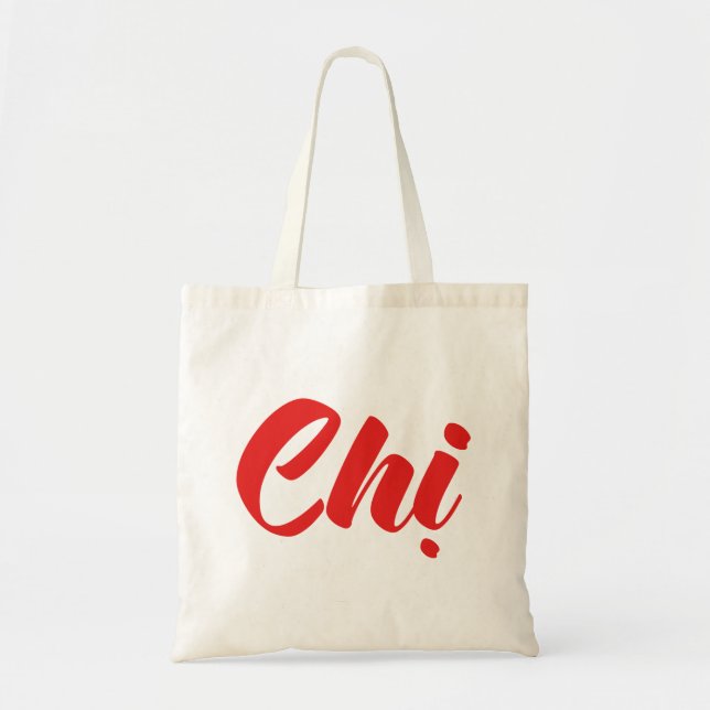 Bolso De Tela Hermana vietnamita - Idioma Chi ~ Tien Viene (Frente)