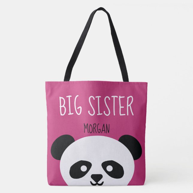 Bolso De Tela Hermano del animal de la cara del oso de panda de (Anverso)