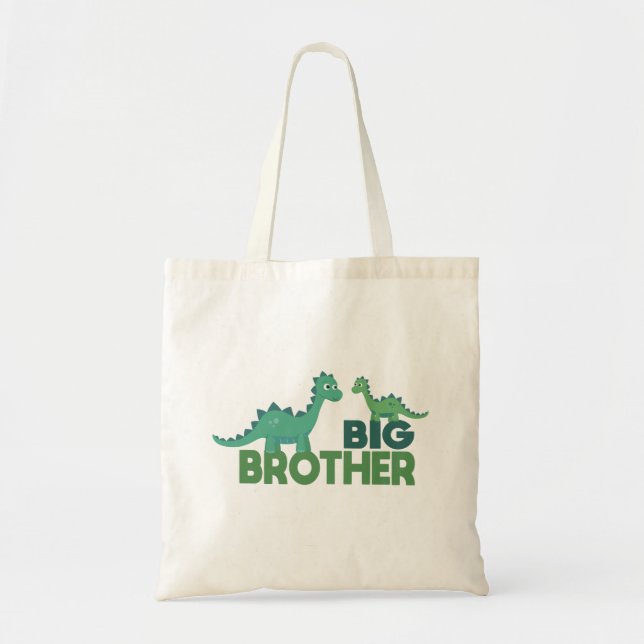 Bolso De Tela Hermano hermano mayor dinosaurio personalizado ani (Frente)