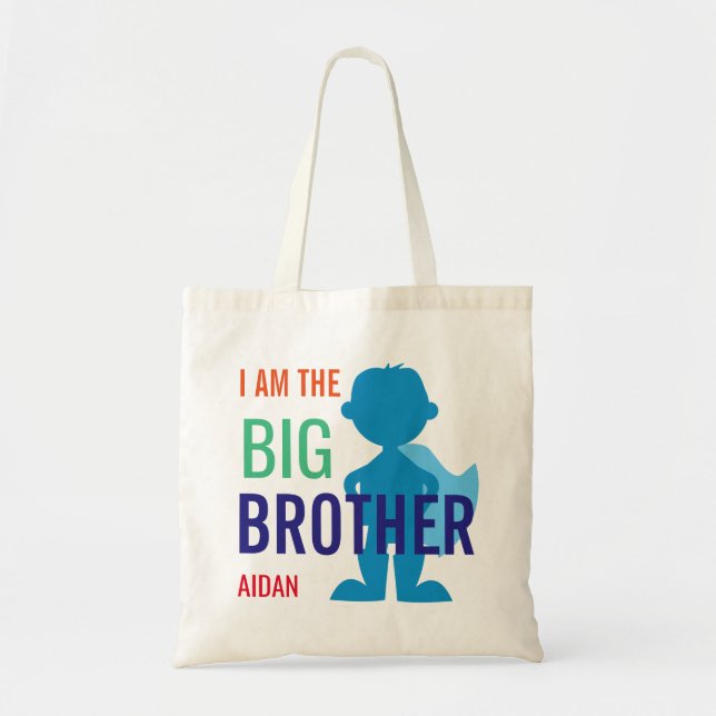 Bolso De Tela Hermano mayor personalizó a muchachos de la (Frente)
