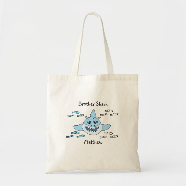 Bolso De Tela Hermano Shark Personalizado Beach Tote Bag (Frente)