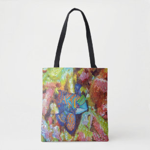 Bolso De Tela Hermosa acuarela Diseño de peces mandarínicos