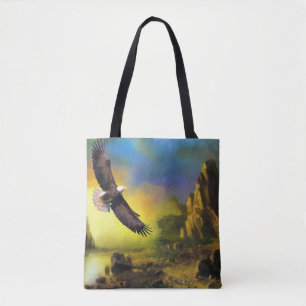 Bolso De Tela Hermosa acuarela Escena de águila