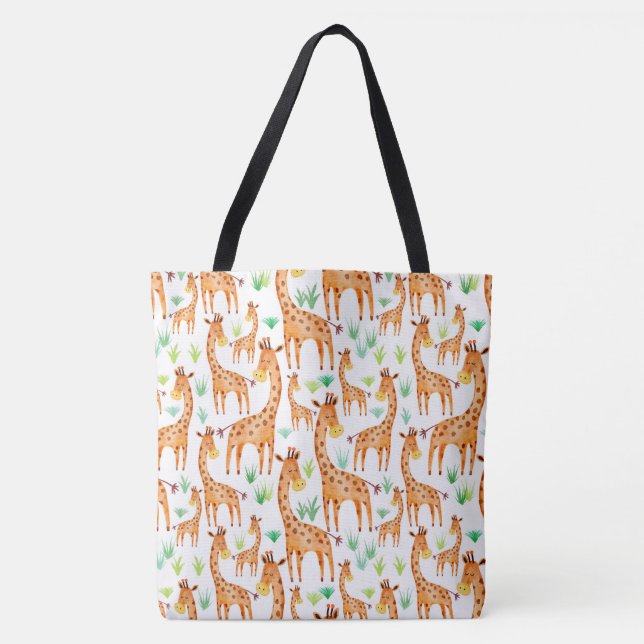Bolso De Tela Hermosa acuarela Giraffe Animales Niños (Anverso)