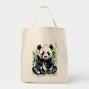 Bolso De Tela Hermosa acuarela Panda Bear