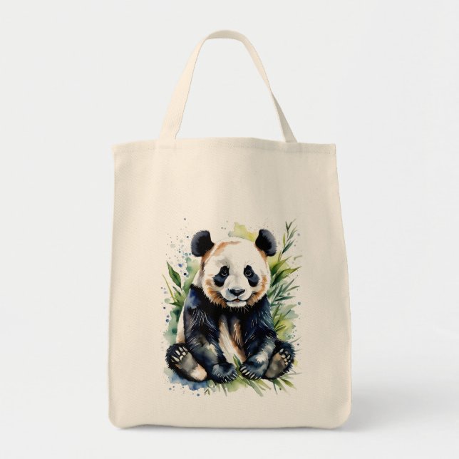 Bolso De Tela Hermosa acuarela Panda Bear (Frente)