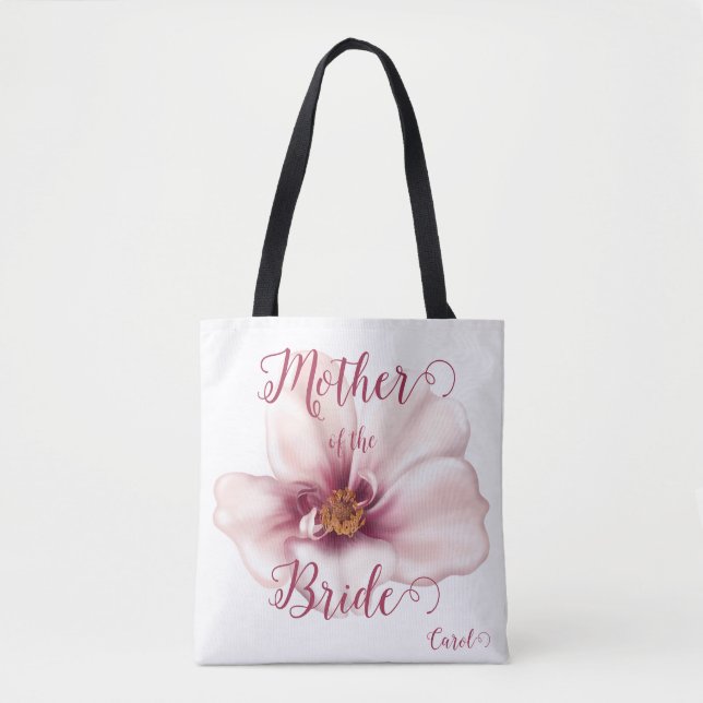 Bolso De Tela Hermosa acuarela Pink Mother of Bride (Anverso)
