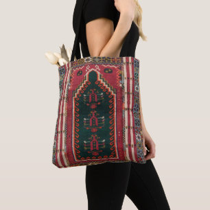 Bolso De Tela Hermosa alfombra antigua turca 