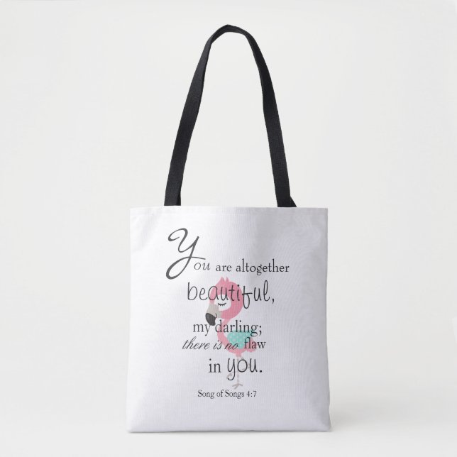 Bolso De Tela Hermosa Biblia Flamingo Verse (Anverso)
