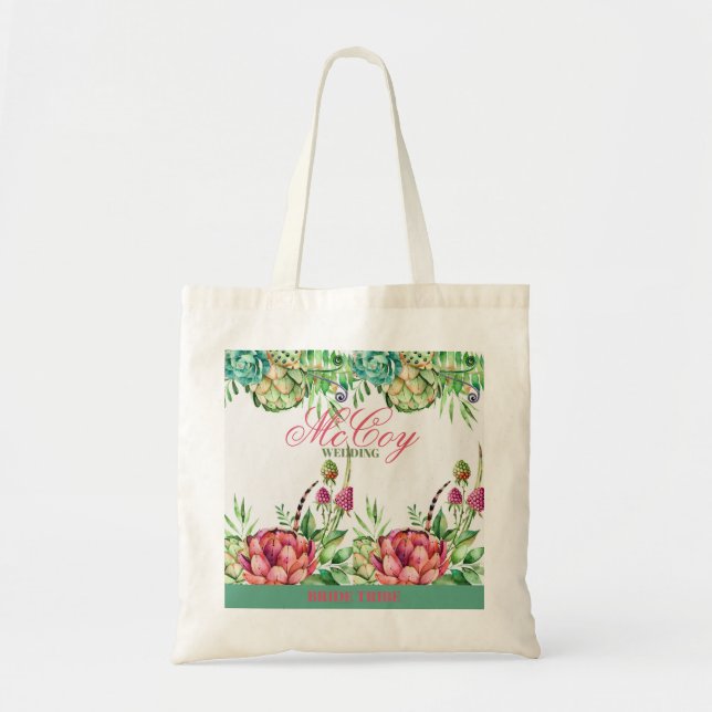 Bolso De Tela Hermosa Boda Tote Bag (Frente)