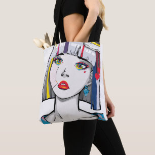 Bolso De Tela Hermosa Chica de Anime Rota