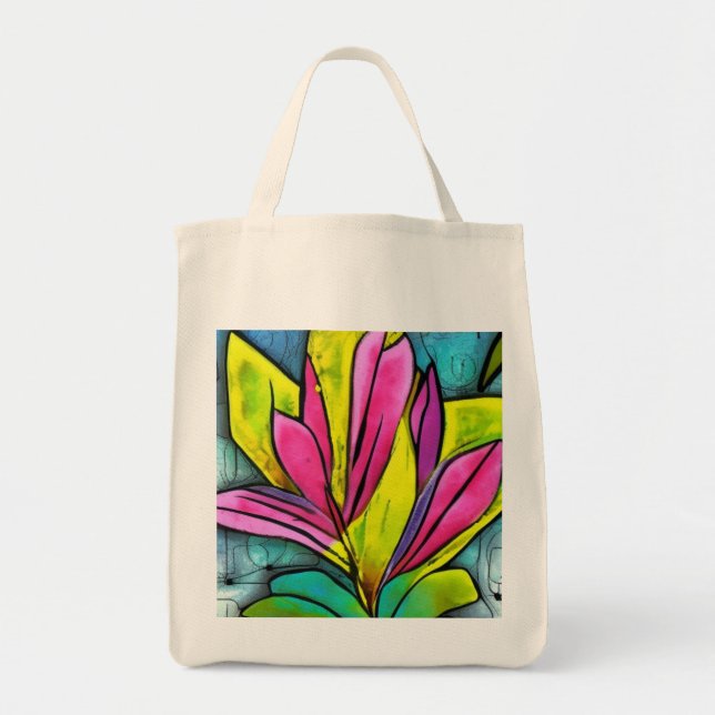 Bolso De Tela Hermosa colección de plantas (Frente)