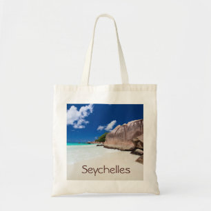 Bolso De Tela Hermosa costa rocosa de Seychelles
