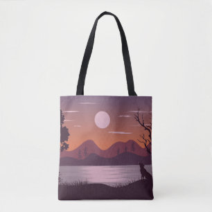 Bolso De Tela Hermosa escena natural del río