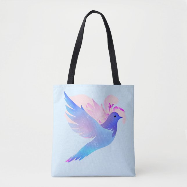 Bolso De Tela Hermosa estufa azul acuarela (Anverso)