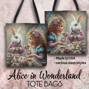 Bolso De Tela Hermosa Fiesta del Té en el País de las Maravillas