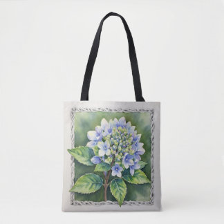 Bolso De Tela Hermosa Flor Azul