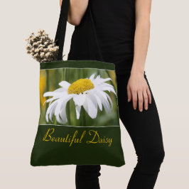 Bolso De Tela Hermosa Flor de Margarita Blanca