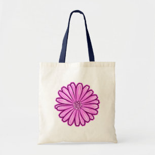 Bolso De Tela Hermosa flor de margarita, Ilustracion de semitono