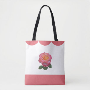 Bolso De Tela Hermosa Flor de Rosa