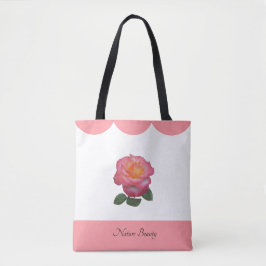 Bolso De Tela Hermosa Flor de Rosa Naturaleza
