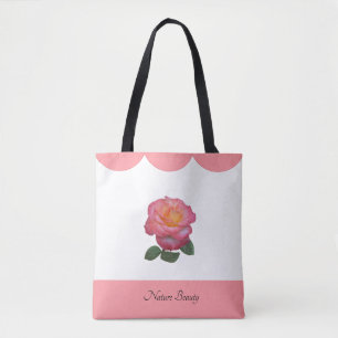 Bolso De Tela Hermosa Flor de Rosa Naturaleza