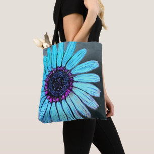 Bolso De Tela Hermosa flor esbozada a mano