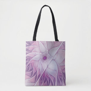 Bolso De Tela Hermosa Flor Rosa Moderna Resumen Arte Fractal
