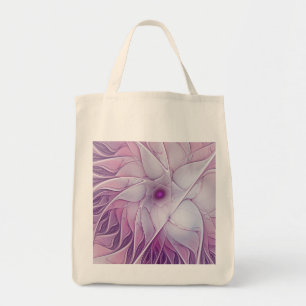 Bolso De Tela Hermosa Flor Rosa Moderna Resumen Arte Fractal