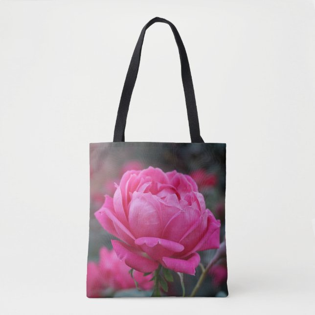 Bolso De Tela Hermosa flor rosa rosa (Anverso)