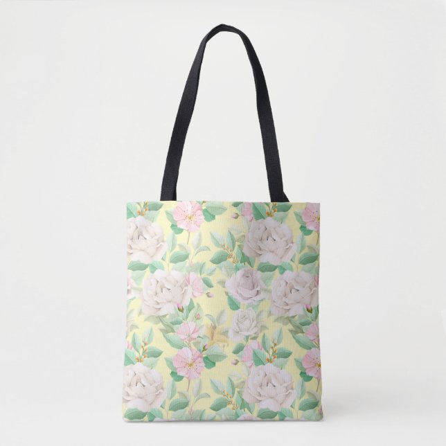 Bolso De Tela Hermosa Floral (Anverso)