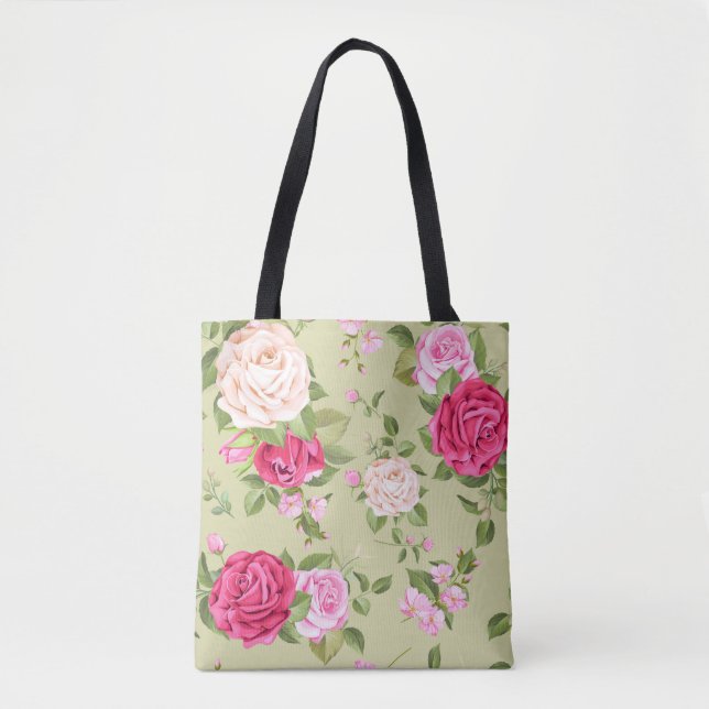 Bolso De Tela Hermosa Floral (Anverso)