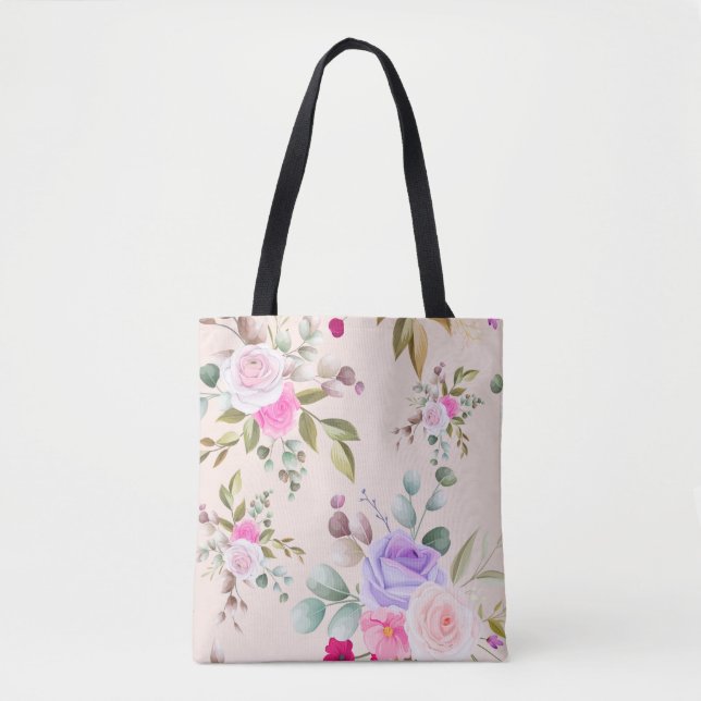 Bolso De Tela Hermosa Floral (Anverso)