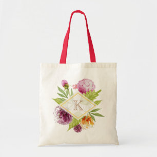 Bolso De Tela Hermosa Floral Blossom Monograma Decoración inicia