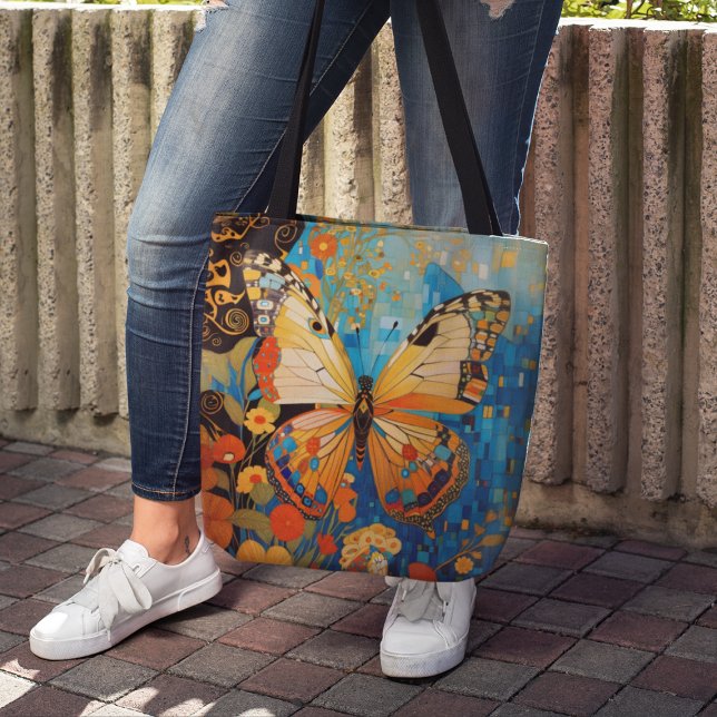 Bolso De Tela Hermosa floral decorativa de mariposa (Subido por el creador)