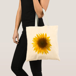 Bolso De Tela Hermosa foto de girasol real con patrón minimalist