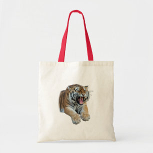 Bolso De Tela Hermosa foto de tigre bengalí y dientes