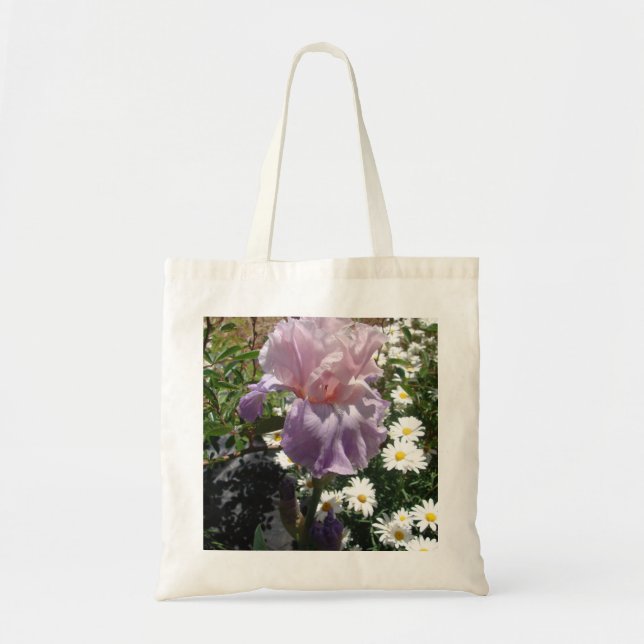 Bolso De Tela Hermosa foto floral de Iris morado (Frente)