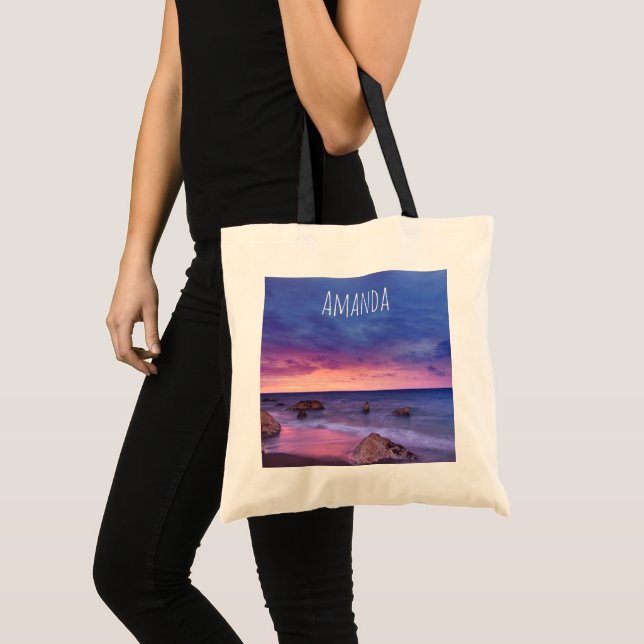Bolso De Tela Hermosa fotografía de la costa atardecer (Anverso (producto))