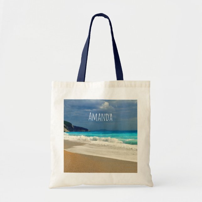 Bolso De Tela Hermosa fotografía tropical del mar Turquesa (Frente)