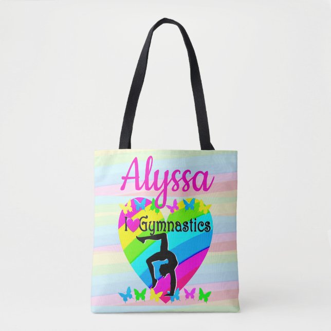 BOLSO DE TELA HERMOSA GIMNASTICA DE AMOR PARA EL DISEÑO (Anverso)