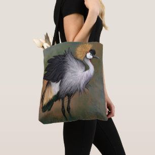 Bolso De Tela Hermosa grúa croada gris - Arte de pintura mezcla
