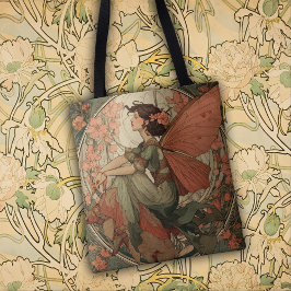 Bolso De Tela Hermosa hada de estilo Art Nouveau